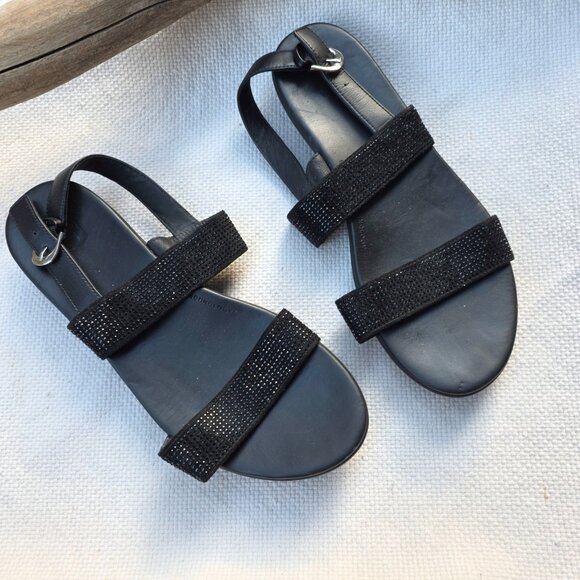 Fitflop Shoes - Fit flop Glitzy black sandals Lottie Back Strap Wedge